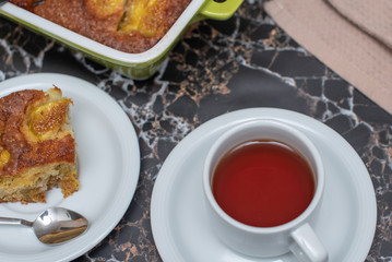 Fig cake and a cup of tea