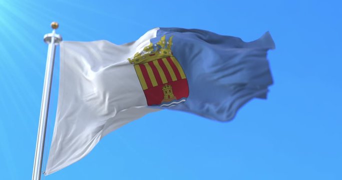 Flag of the spanish province of Alicante in Valencian Community, Spain - Loop
