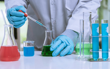 Researchers are investigating the chemical laboratory.