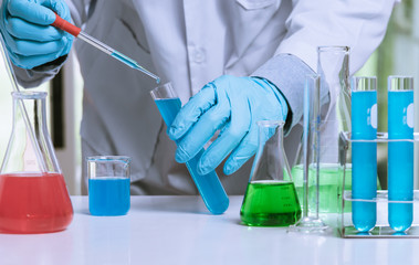 Researchers are investigating the chemical laboratory.