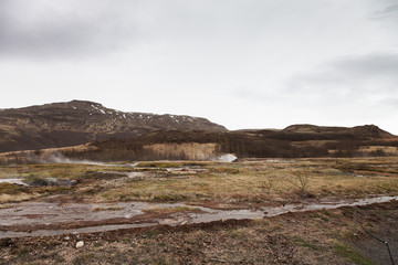 Beautiful dramatic multicolored spring landscape of Iceland