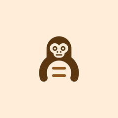 Monkey Cute Animal Illustration Icon Logo Design Template Element Vector