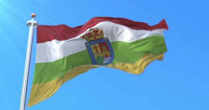Flag of the spanish autonomous community of La Rioja, Spain - Loop