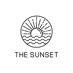 sunset line art design