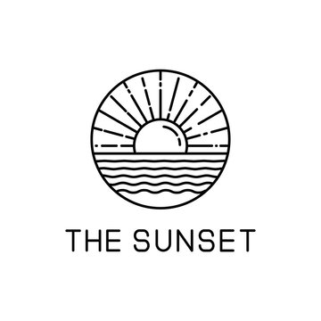 sunset line art design