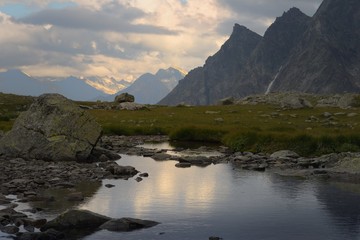 Evening in mountains