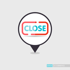 Close sign pin map icon