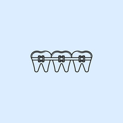 tooth braces icon. Element of Medecine tools Icon. Signs, symbols collection, simple icon for websites, web design, mobile app