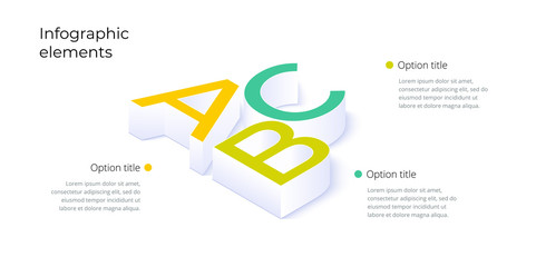 Business process chart infographics with 3 step options. Square corporate workflow graphic elements. Company flowchart presentation slide template. Vector info graphic design.