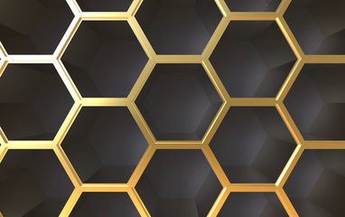 3d illustration of honeycomb stucture