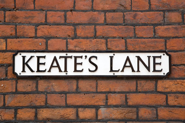 Fototapeta na wymiar Keates Lane Street Sign, Eton; Windsor; London