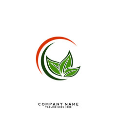 Creative green leaf logo template