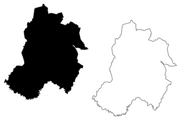 Obraz premium Paraguari Department (Departments of Paraguay, Republic of Paraguay) map vector illustration, scribble sketch Paraguarí map....