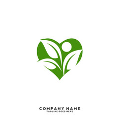 Creative green leaf logo template