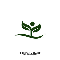 Creative green leaf logo template
