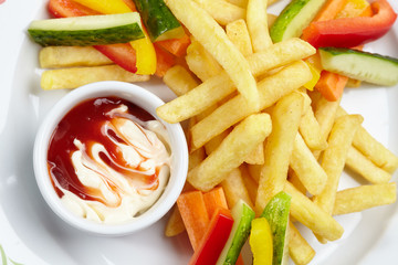 french fries with sauce