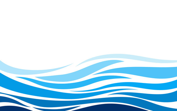 Blue line layer water wave concept design vector abstract background banner.