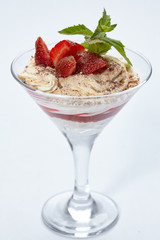 dessert with strawberries