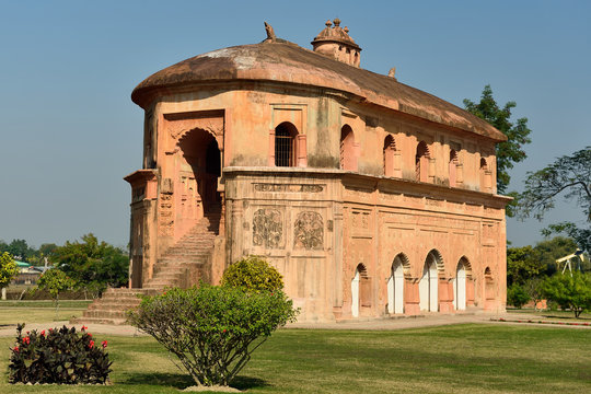  The Talatal Ghar the grandest examples of Tai Ahom architecture located close the Sivasagar Town, Assam India.