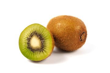 Obraz premium Juicy kiwi fruit on white background