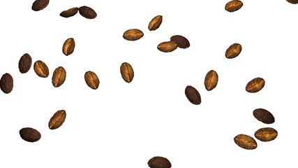 Roasted coffee beans background with copy space for text and advertisements.