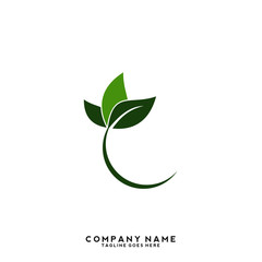 Creative green leaf logo template