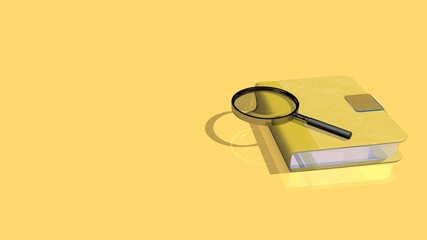 Beautiful book or note book on a colored background with shadow from light