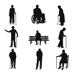 Old People Silhouettes