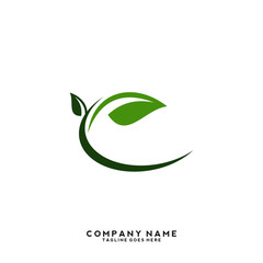 Creative green leaf logo template