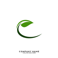 Creative green leaf logo template