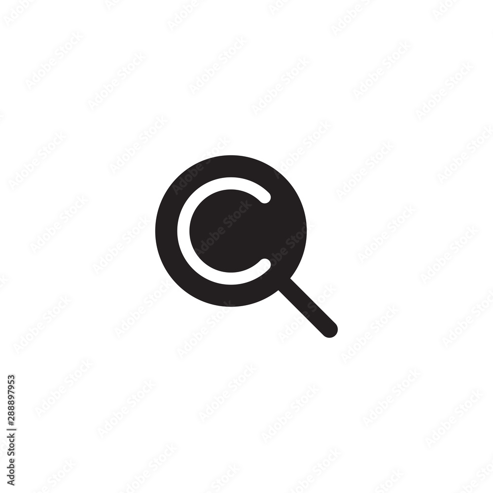 Wall mural search logo design with using magnifying glass icon