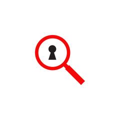 Search logo design with using magnifying glass icon