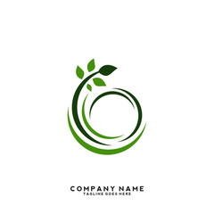 Creative green leaf logo template