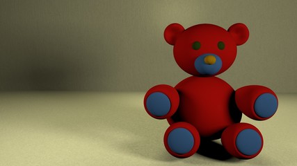 Cute baby teddy bear on beautiful background