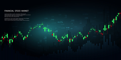 Economic graph with diagrams on the stock market, for business and financial concepts and reports. Japanese candles.Abstract vector background