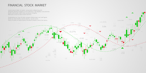 Economic graph with diagrams on the stock market, for business and financial concepts and reports. Japanese candles.Abstract vector background