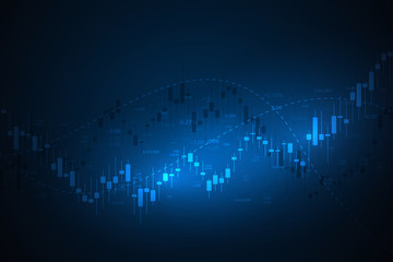 Fototapeta premium Economic graph with diagrams on the stock market, for business and financial concepts and reports. Japanese candles.Abstract vector background