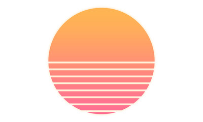 Retrowave sun - white