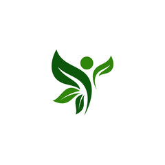 Creative green leaf logo template