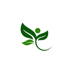 Creative green leaf logo template