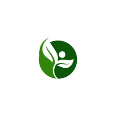 Creative green leaf logo template