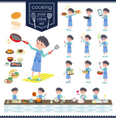 flat type blue clothing boy_cooking