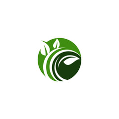 Creative green leaf logo template