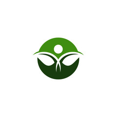 Creative green leaf logo template