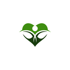 Creative green leaf logo template