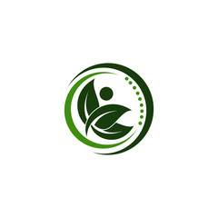 Creative green leaf logo template