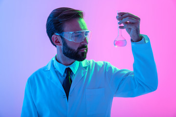 Portrait of a confident man scientist wearing unifrom