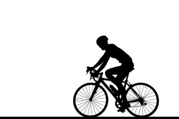 Cycling Silhouette on white background