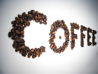 word coffee made coffee beans