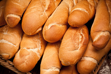 Fresh fragrant bread on the table.